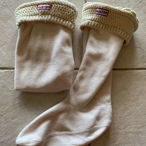 Hunter boot socks cream colour cable knit